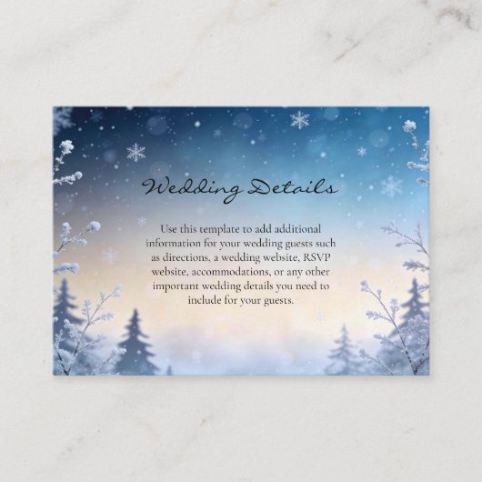 Soft Winter Daydream Enclosure Cards Informatiekaartje (Voorkant)