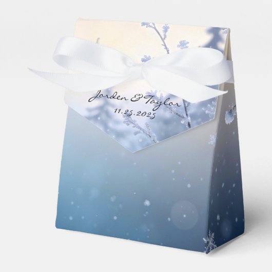 Soft Winter Daydream Wedding Favor Boxes Bedankdoosjes (Voorkant Zijde)
