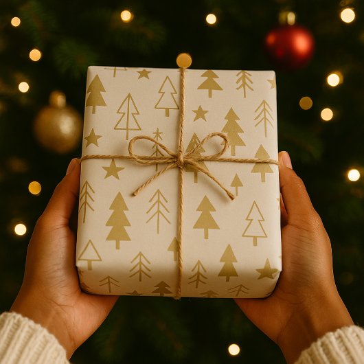 Soft Winter Trees Wrapping Paper Cadeaupapier