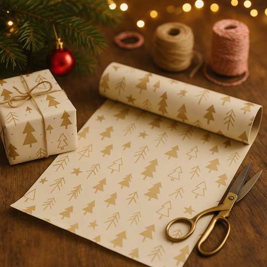 Soft Winter Trees Wrapping Paper Cadeaupapier