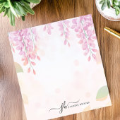 Soft Wisteria Waterverf Bloemen gepersonaliseerd Notitieblok