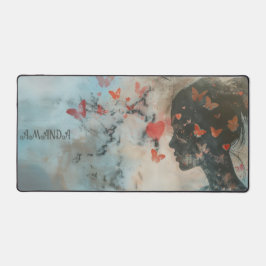 Soft Woman Silhouette with Hearts Bureaumat