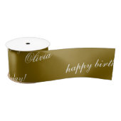 Soft Yellow Brown Satin Ribbon Birthday Festive Lo Satijnen Lint (Spoel)