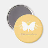 Soft Yellow Butterfly Swirls Magnet (Voorkant / Achterkant)