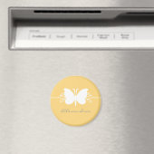 Soft Yellow Butterfly Swirls Magnet (Insitu (Vaatwasser))