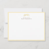 Soft Yellow Floral Bow Nursery Note Card  Notitiekaartje (Voorkant)