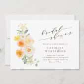 Soft Yellow Floral Waterverf Script Vrijgezellenfe Kaart (Voorkant)