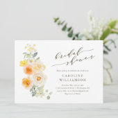 Soft Yellow Floral Waterverf Script Vrijgezellenfe Kaart (Staand voorkant)