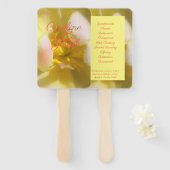 Soft Yellow Floral Wedding Handwaaier (Voorkant en achterkant)