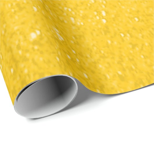 Soft Yellow Glitter Print Cadeaupapier (Rol Hoek)