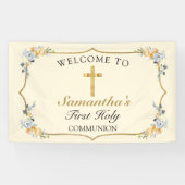 Soft Yellow Gold Cross 1st Community Welkom Spandoek (Horizontaal)