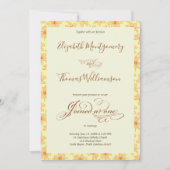 Soft Yellow Hand Drawn Floral Wedding Invitation Kaart (Voorkant)