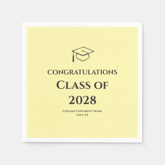 Soft Yellow Modern Congratulations Graduation  Servet (Voorkant)