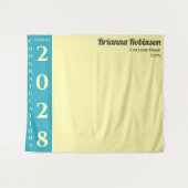 Soft Yellow Modern Graduation Party Wandkleed (Voorkant (horizontaal))