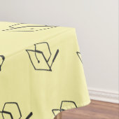 Soft Yellow Modern Graduation Photo Cap Pattern Tafelkleed (Voorbeeld)