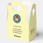 Soft Yellow Modern Graduation Photo Thank You Bedankdoosjes (Geopend)