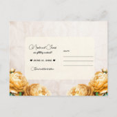Soft Yellow Peony Flowers Save the Date Aankondigingskaart (Achterkant)