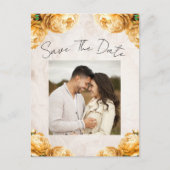 Soft Yellow Peony Flowers Save the Date Aankondigingskaart (Voorkant)