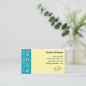 Soft Yellow Photo Modern Graduation Name Card Contactkaartje (Staand voorkant)