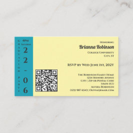 Soft Yellow Photo Modern Graduation Party Informatiekaartje