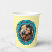 Soft Yellow Photo Modern Graduation Party Papieren Bekers (Achterkant)