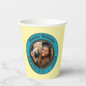 Soft Yellow Photo Modern Graduation Party Papieren Bekers (Voorkant)