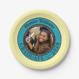 Soft Yellow Photo Modern Graduation Party Papieren Bordje