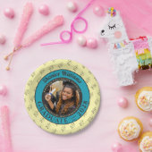 Soft Yellow Photo Modern Graduation Party Papieren Bordje (Feest)