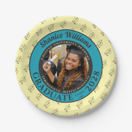 Soft Yellow Photo Modern Graduation Party Papieren Bordje