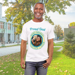 Soft Yellow Photo Modern Graduation Proud Dad T-shirt