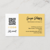 Soft Yellow QR-code foto Sociale media-pictogramme Visitekaartje (Voorkant)