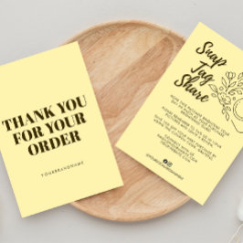 Soft Yellow Snap Tag Share Business Thank You Card Bedankkaart