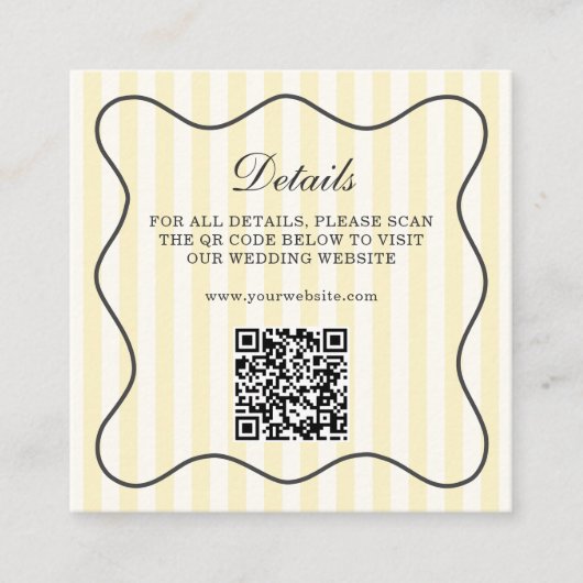 Soft Yellow Stripes QR Code Informatiekaartje (Voorkant)