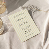 Soft Yellow Stripes Wedding Kaart