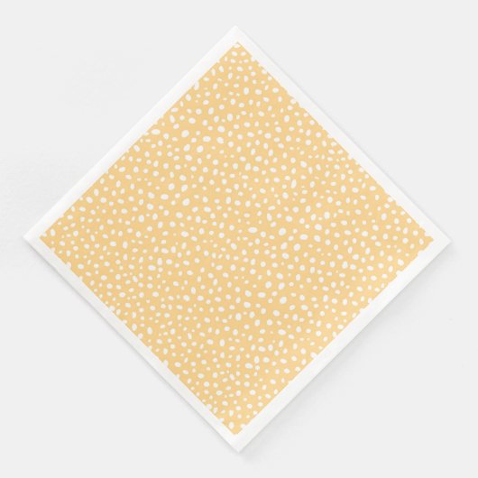 Soft Yellow Uneven Dots Graphic Design Servet (Hoek)