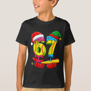 Softbal 67 Ijsdruppel Zes Zeven Jongens Grappig Ch T-shirt