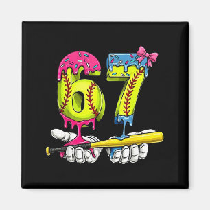Softbal 67 Ijsdruppel Zes Zeven Jongens Grappig Mi Magneet
