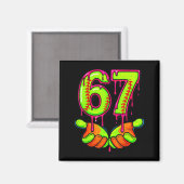 Softbal 67 Zes Zeven Grappige Gen Alpha Meme Drip Magneet (Voorkant / Achterkant)