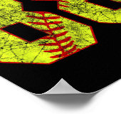 Softbal #88 Fastpitch Softbal Moeder Nummer 88 Spe Poster (Hoek)