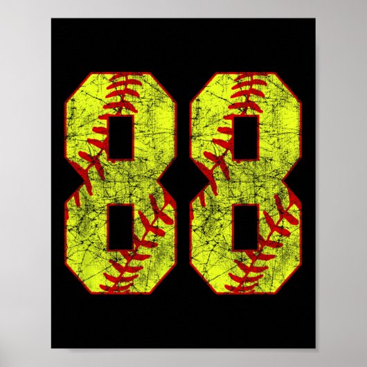 Softbal #88 Fastpitch Softbal Moeder Nummer 88 Spe Poster (Voorkant)