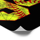 Softbal #94 Fastpitch Softbal Moeder Nummer 94 Spe Poster (Hoek)