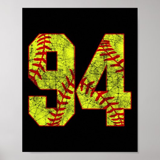 Softbal #94 Fastpitch Softbal Moeder Nummer 94 Spe Poster (Voorkant)