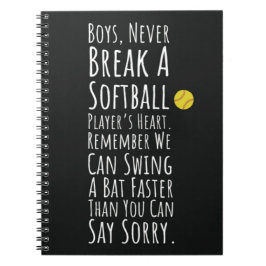 Softbal Accessoires cadeaus sporter voor haar Notitieboek