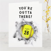 Softbal Afstudeerkaart Kaart (Gele Bloem)