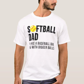 softbal als een honkbal maar met grotere B T-shirt
