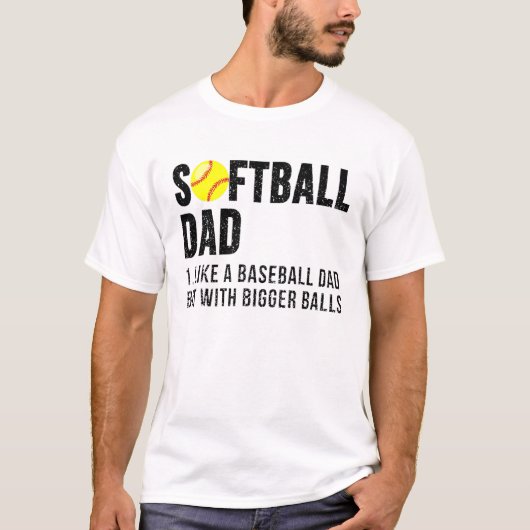 softbal als een honkbal maar met grotere B T-shirt (Voorkant)