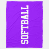 SOFTBAL Atletisch Vette Witte Tekst Op Helder Paar Fleece Deken (Voorkant)