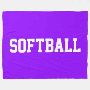 SOFTBAL Atletisch Vette Witte Tekst Op Helder Paar Fleece Deken