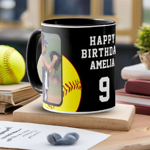 Softbal Bal Gelukkige Verjaardag 2 Foto's Mok