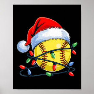 Softbal Bal Sinterklaas Hoed Kerst Grappig Kerstmi Poster